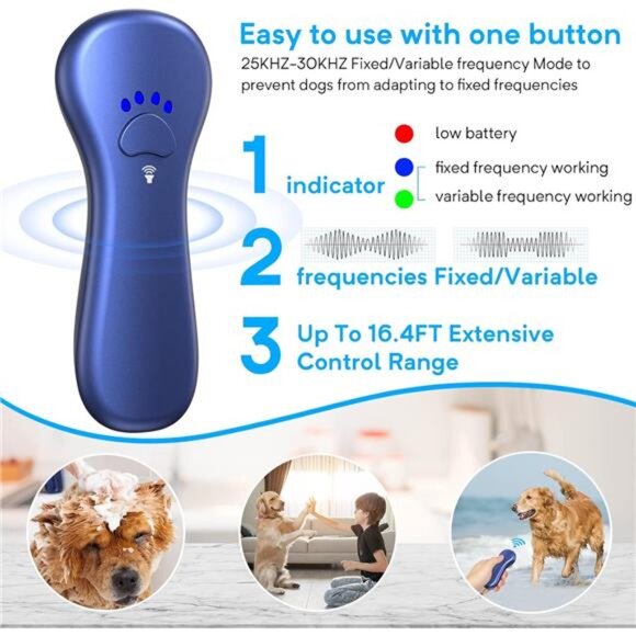 New Anti Barking Device,Dog Barking Control Devices,Rechargeable Ultrasonic - Picture 2 of 7